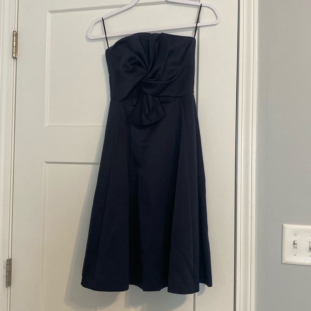 H&M Strapless Navy Midi Dress
